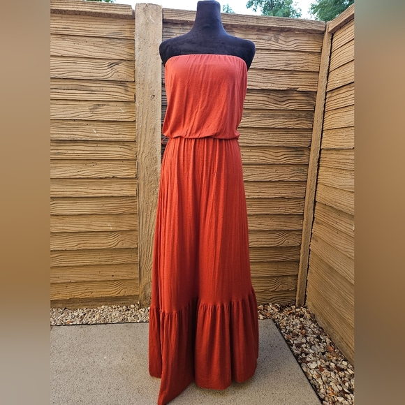 Arden B Dresses & Skirts - Arden B. Maxi Orange Maxi Boho Dress Size Small